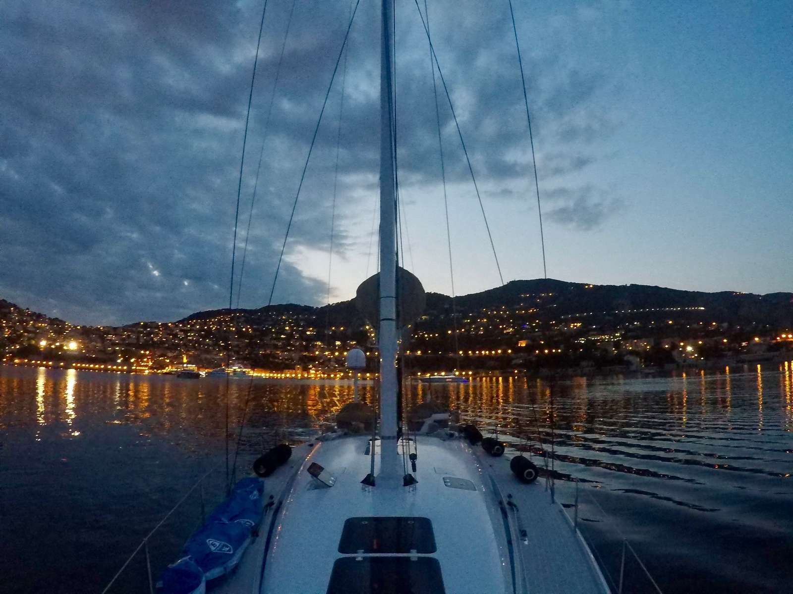 Evening view from Flyer towards the lights of the Riviera